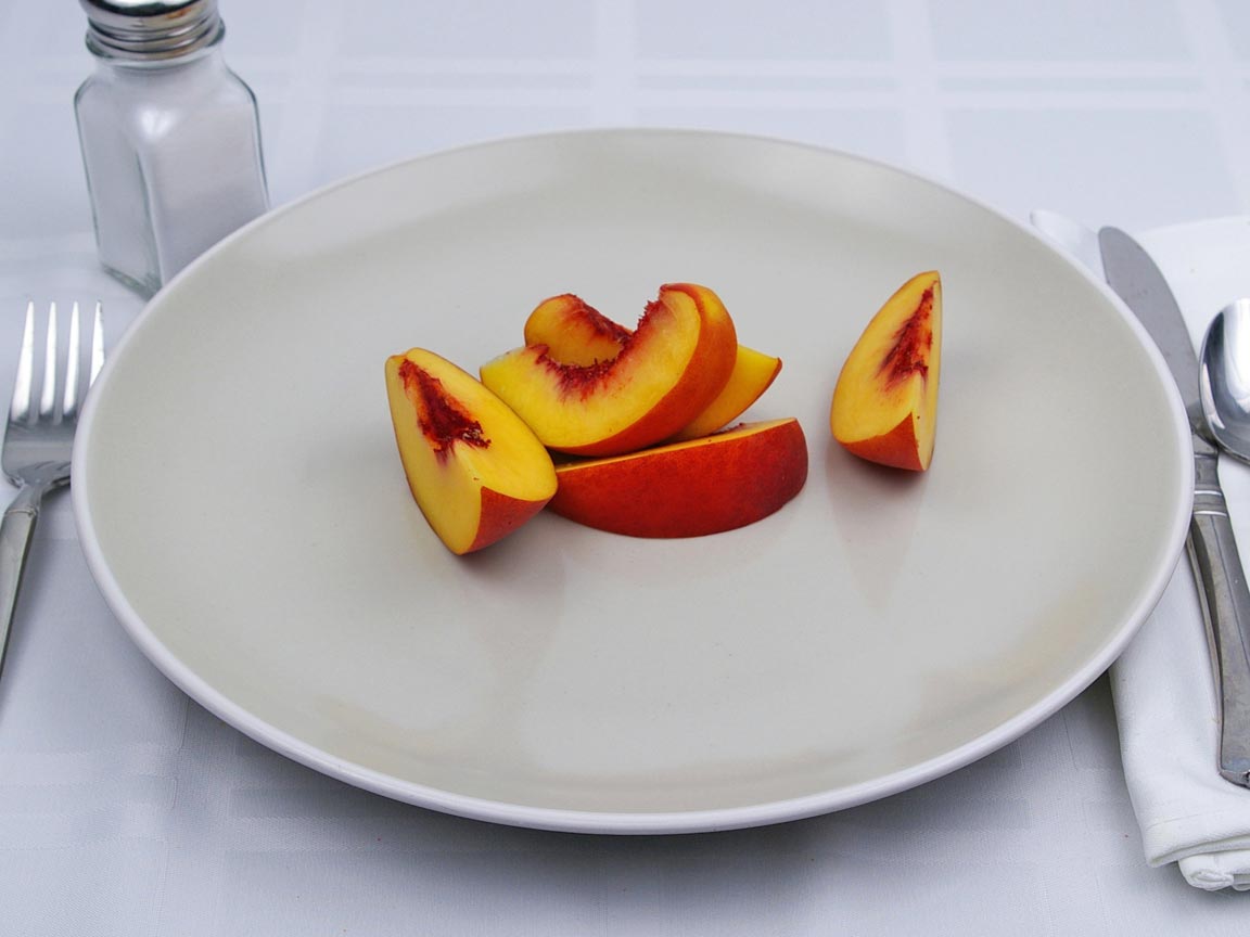 Calories in 0.63 fruit(s) of Peaches