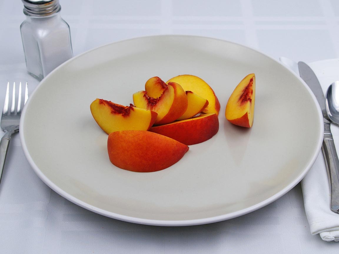 Calories in 0.88 fruit(s) of Peaches