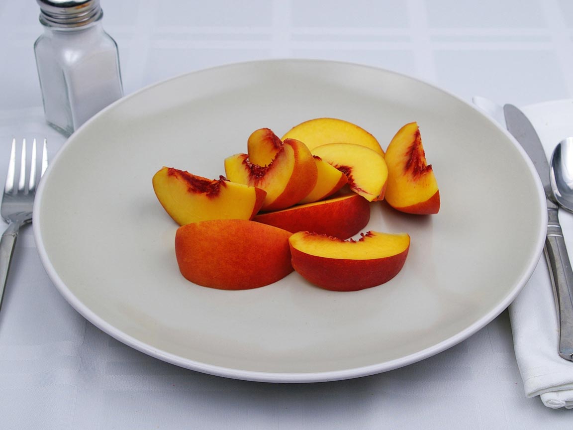 Calories in 1.13 fruit(s) of Peaches