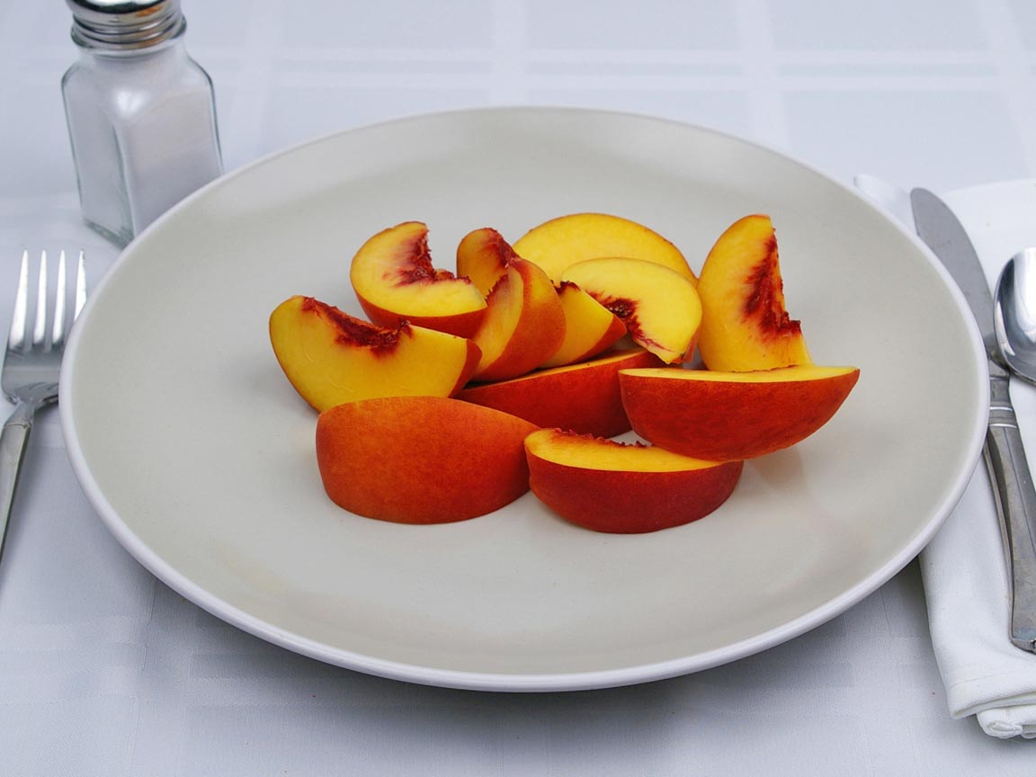 Calories in 1.38 fruit(s) of Peaches