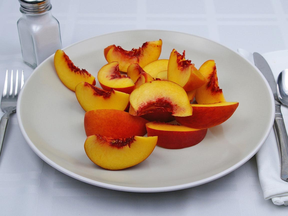 Calories in 2 fruit(s) of Peaches