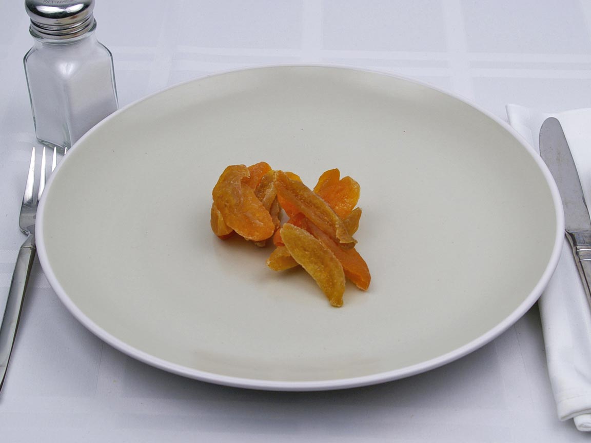 Calories in 0.67 cup(s) of Peaches - Dried