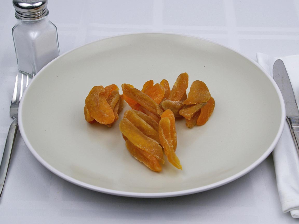 Calories in 1.33 cup(s) of Peaches - Dried