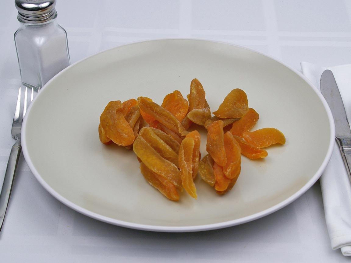 Calories in 1.67 cup(s) of Peaches - Dried