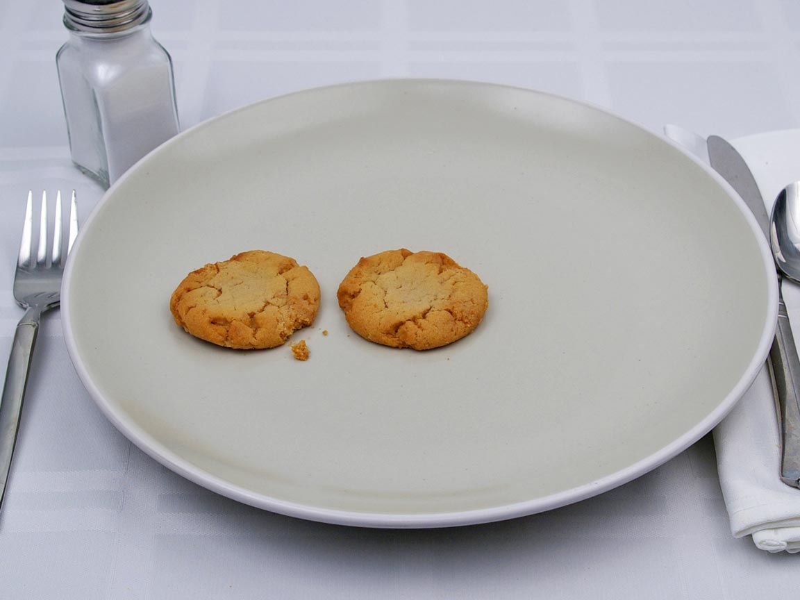 Calories in 2 cookie(s) of Peanut Butter Cookie