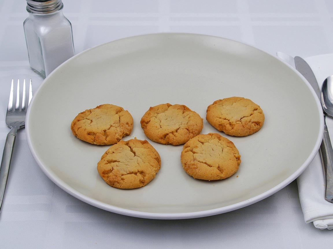 Calories in 5 cookie(s) of Peanut Butter Cookie