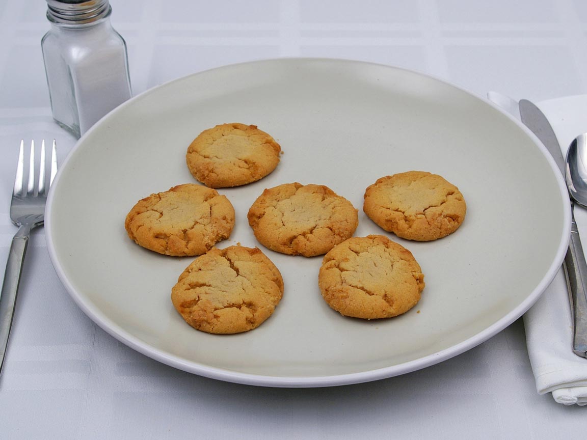 Calories in 6 cookie(s) of Peanut Butter Cookie