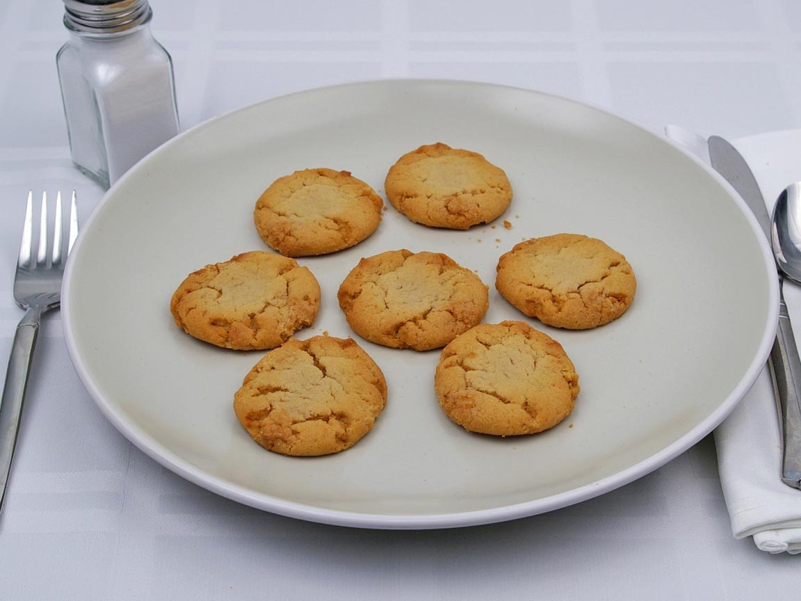 Calories in 7 cookie(s) of Peanut Butter Cookie