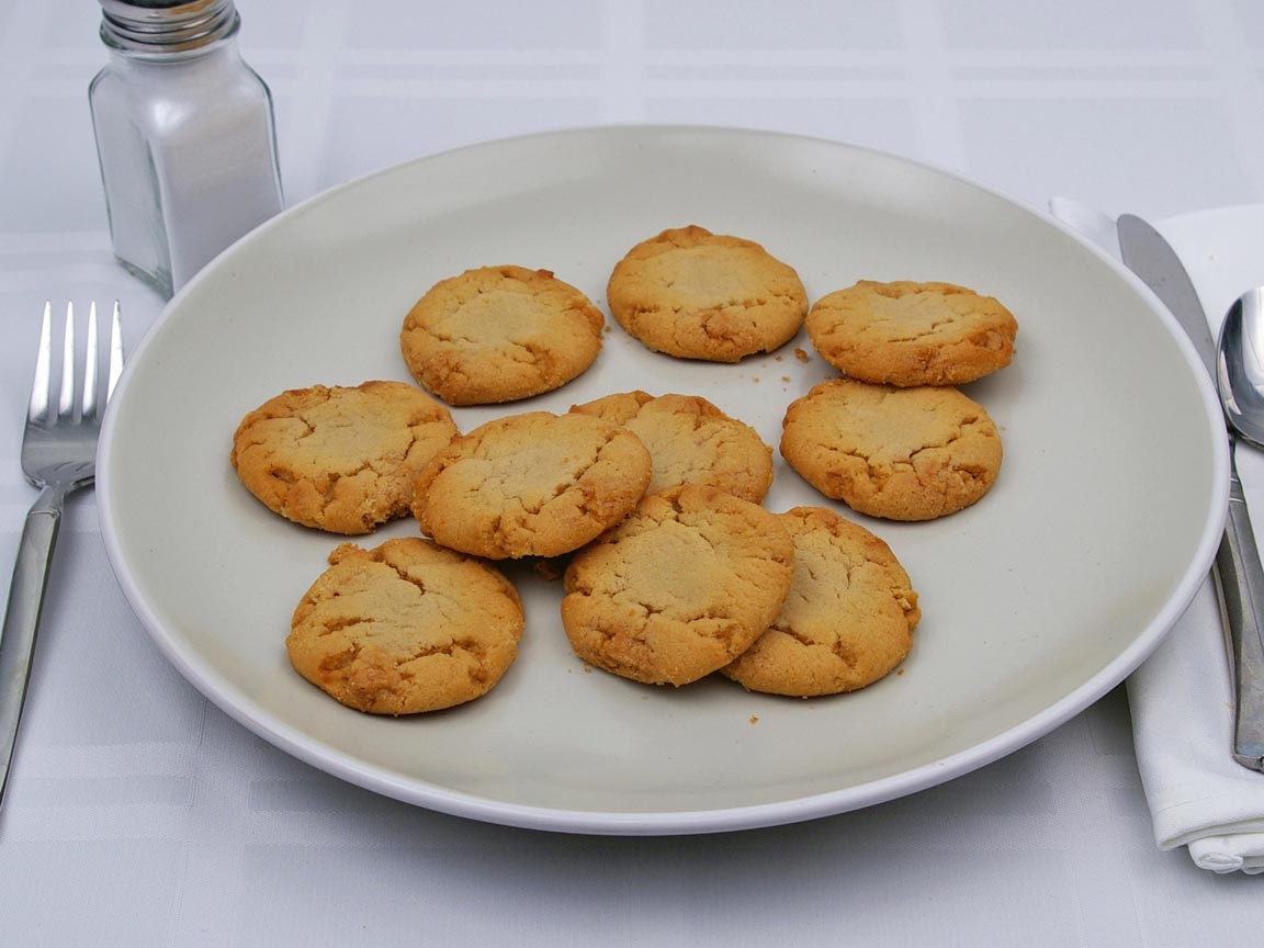 Calories in 10 cookie(s) of Peanut Butter Cookie