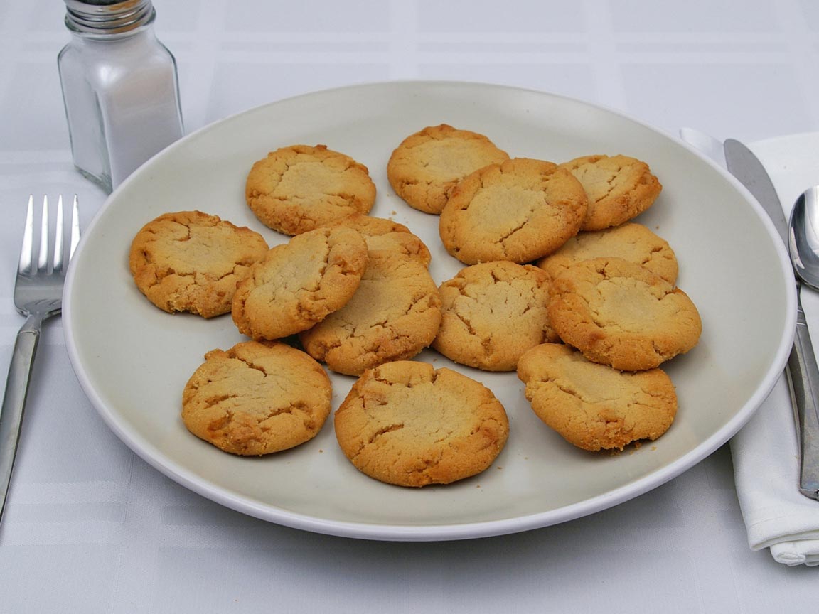 Calories in 14 cookie(s) of Peanut Butter Cookie - Sugar Free