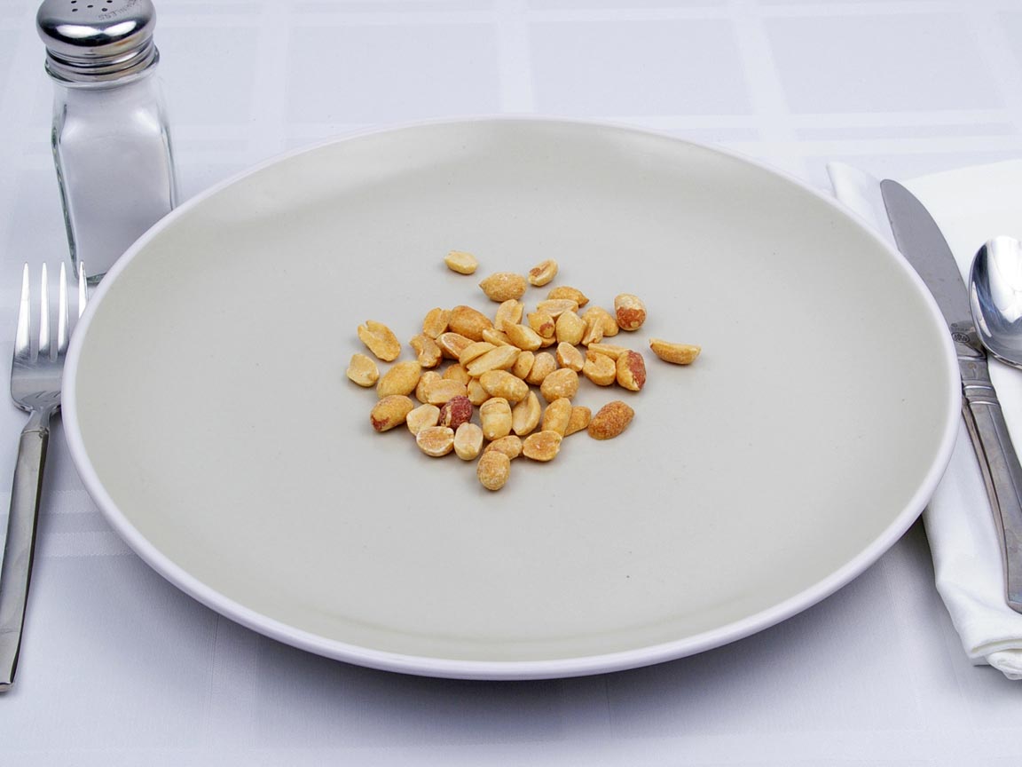 Calories in 22 grams of Peanuts - Dry Roast - Salt