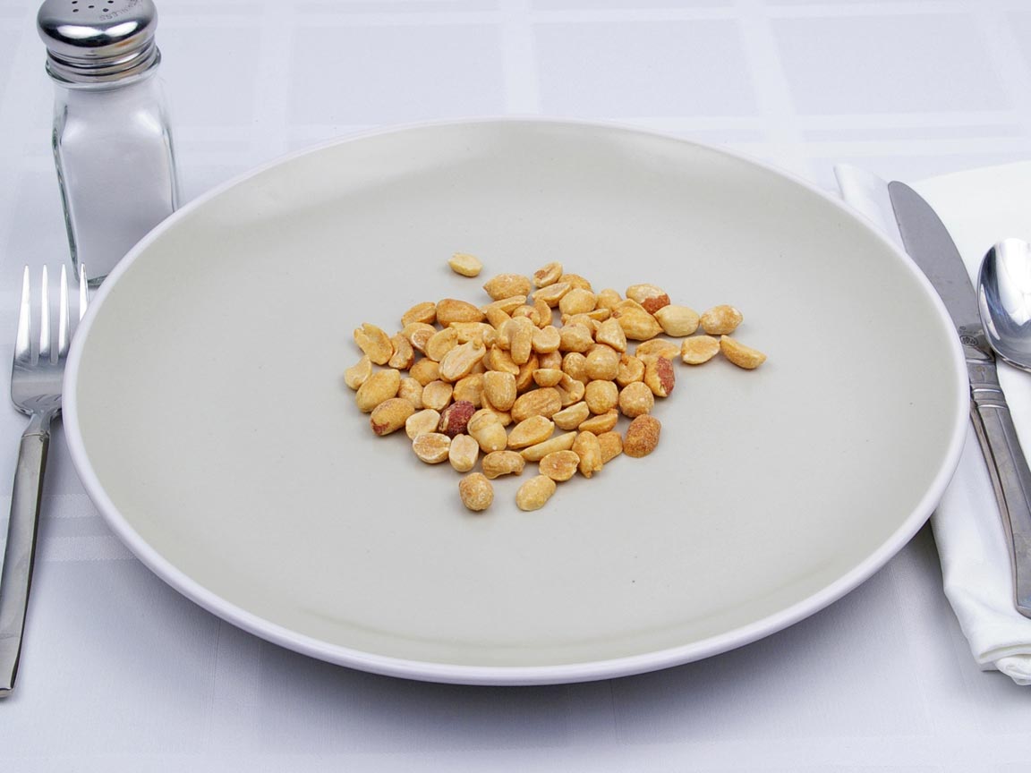 Calories in 39 grams of Peanuts - Dry Roast - Salt