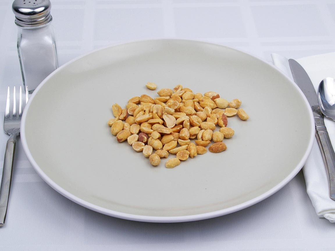Calories in 51 grams of Peanuts - Dry Roast - Salt