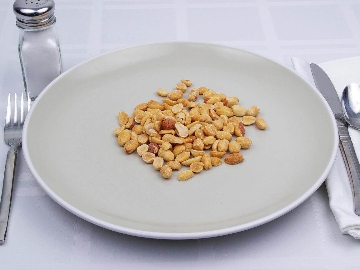 Calories in 56 grams of Peanuts - Dry Roast - Salt