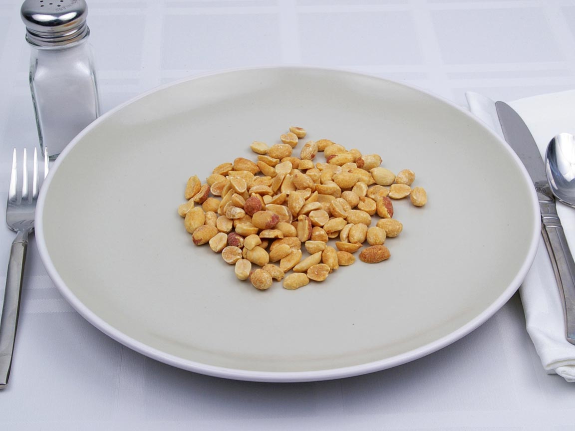 Calories in 62 grams of Peanuts - Dry Roast - Salt
