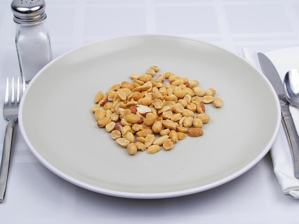 Calories in 68 grams of Peanuts - Dry Roast - Salt