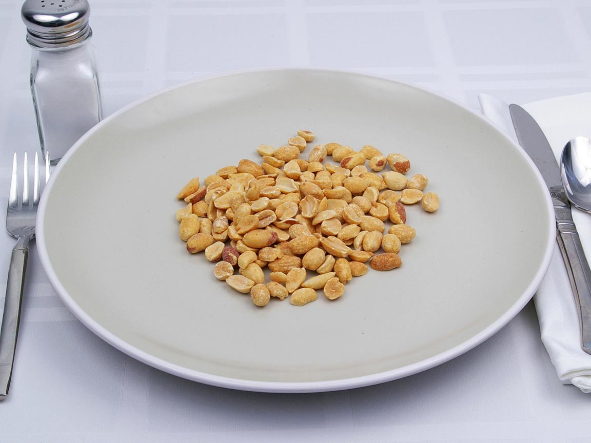 Calories in 73 grams of Peanuts - Dry Roast - Salt