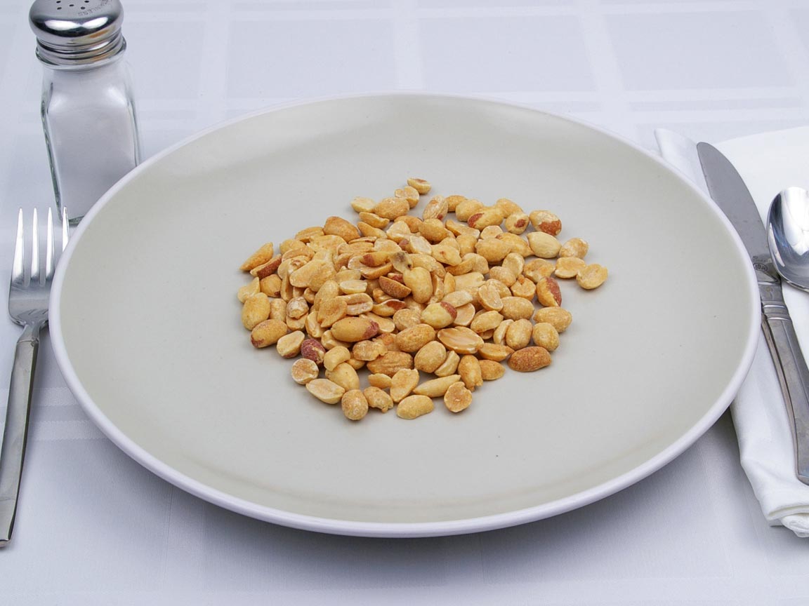 Calories in 79 grams of Peanuts - Dry Roast - Salt