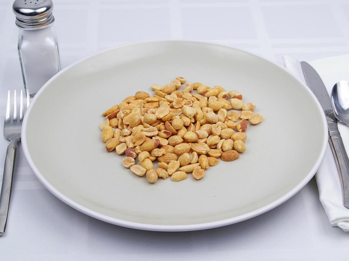 Calories in 85 grams of Peanuts - Dry Roast - Salt