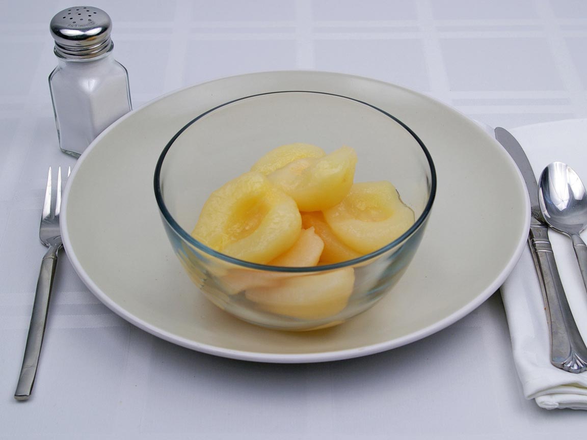 Calories in 2 cup(s) of Pears in Light Syrup 