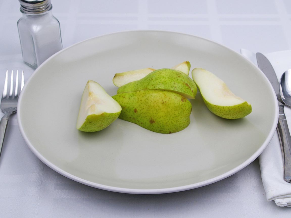 Calories in 1.25 fruit(s) of Pear - Green Anjou