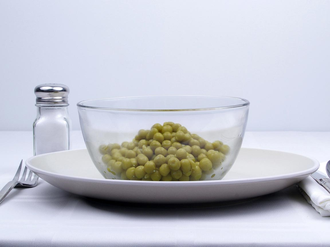 Calories in 1 cup(s) of Peas - Canned