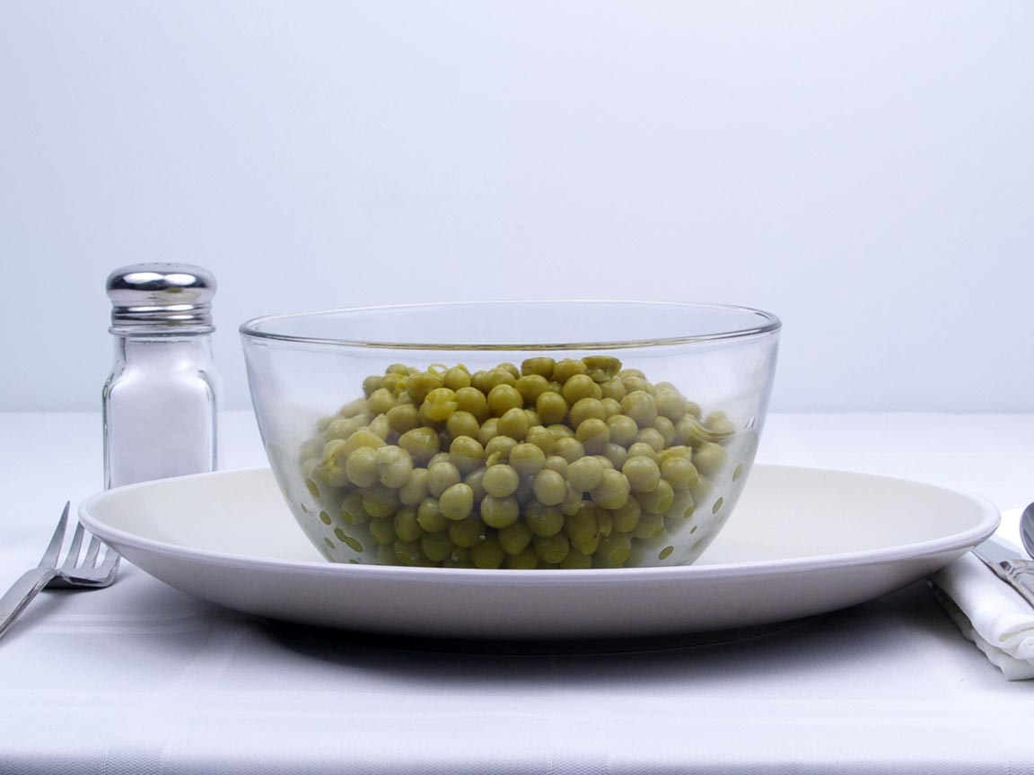 Calories in 1.75 cup(s) of Peas - Canned