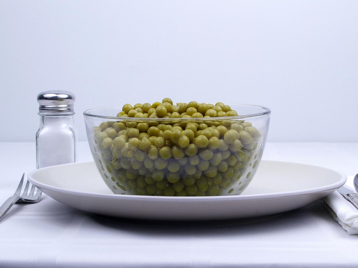 Calories in 3 cup(s) of Peas - Canned