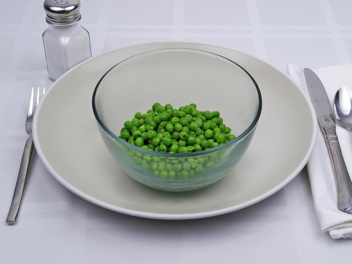 Calories in 0.75 cup(s) of Peas - Frozen