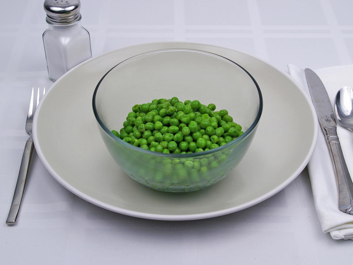 Calories in 1.25 cup(s) of Peas - Frozen