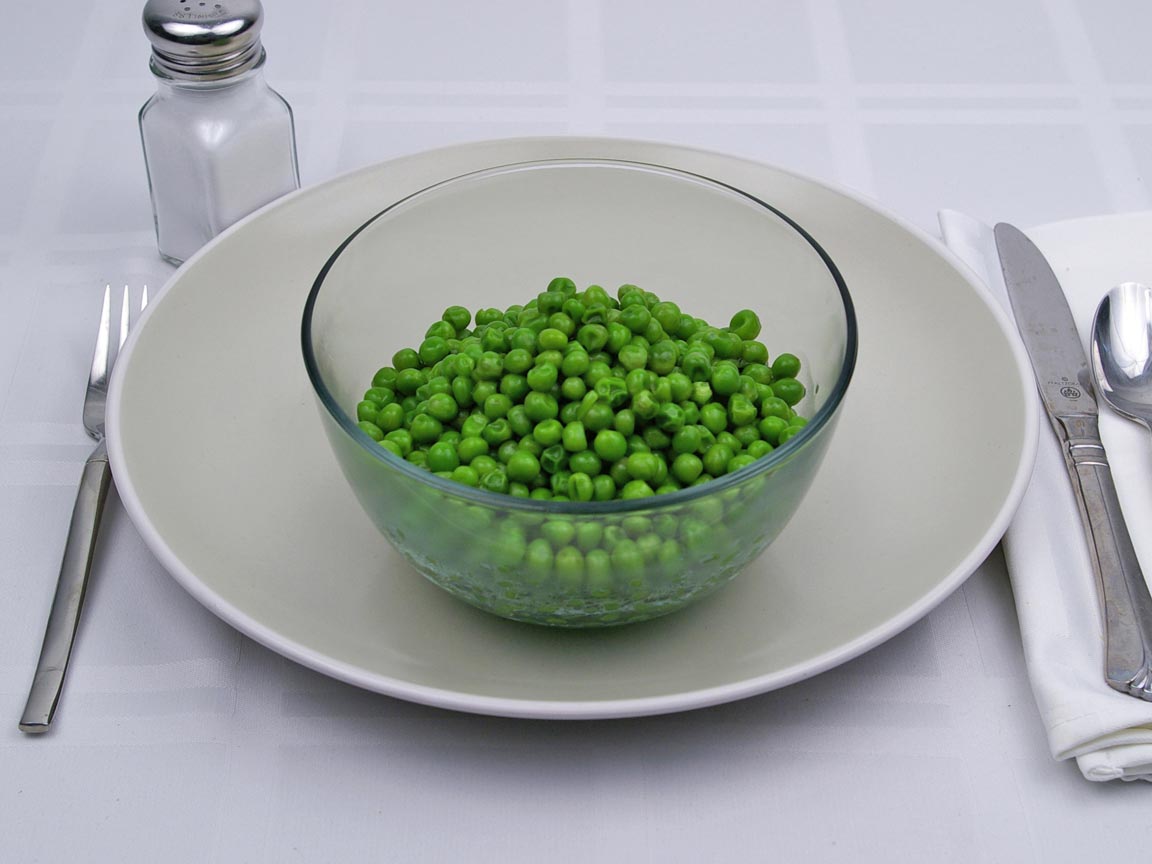 Calories in 1.75 cup(s) of Peas - Frozen