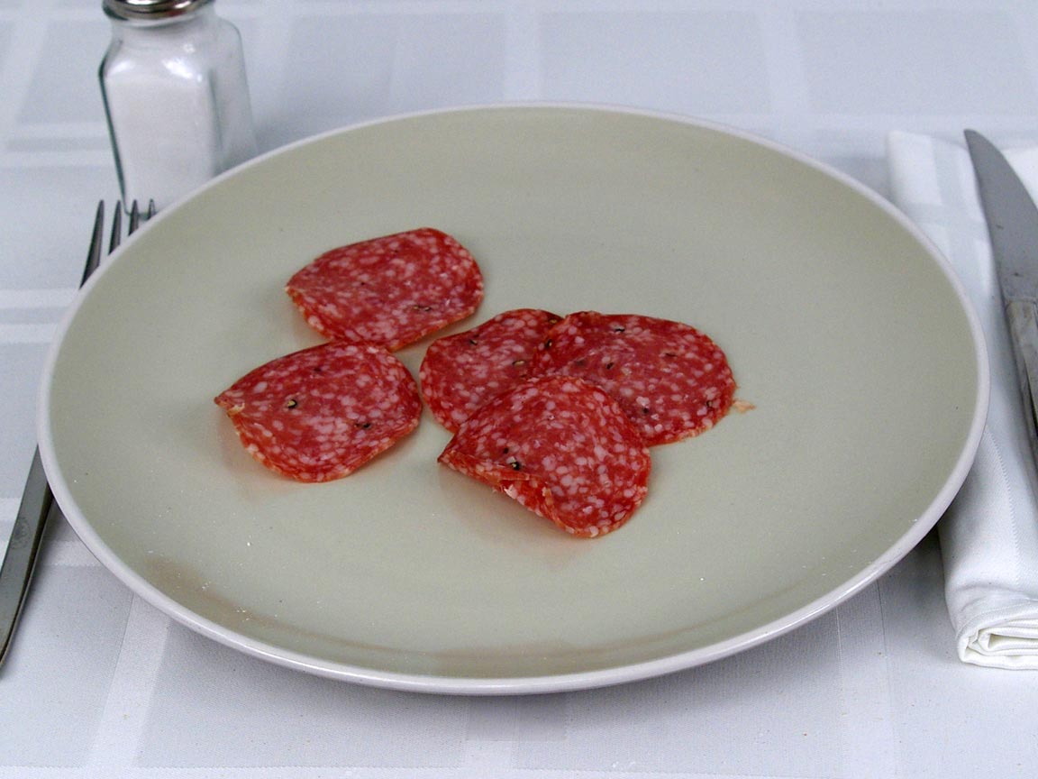 Calories in 5 ea(s) of Salami - Peppered