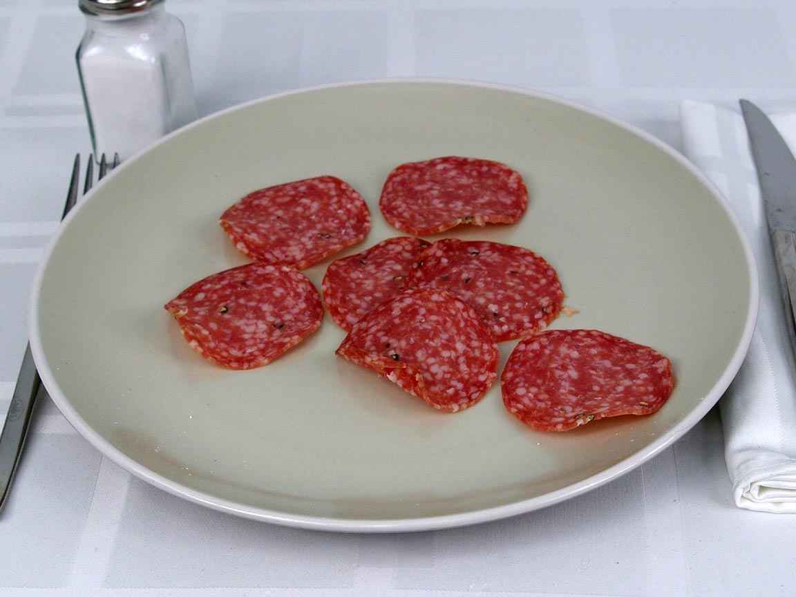 Calories in 7 ea(s) of Salami - Peppered