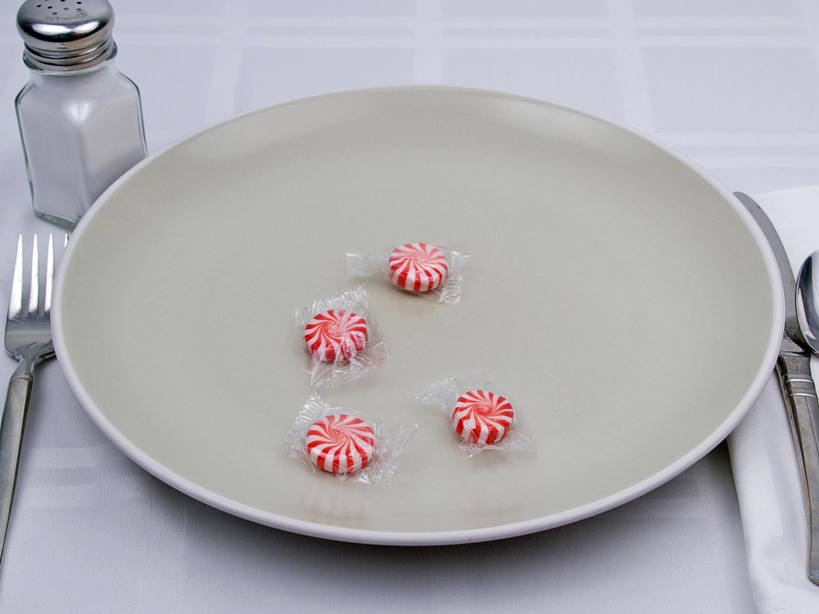 Calories in 4 piece(s) of Peppermint Discs