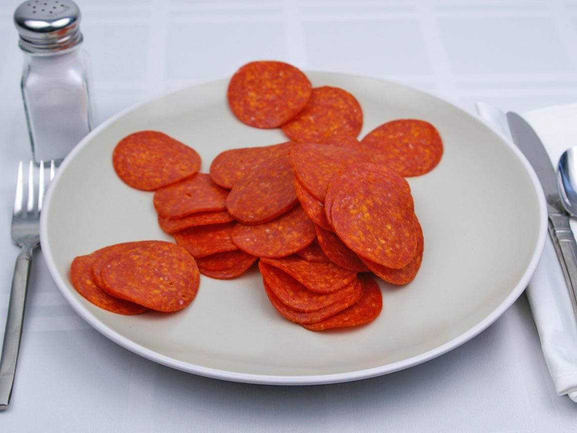Calories in 55 slice(s) of Pepperoni - Sliced