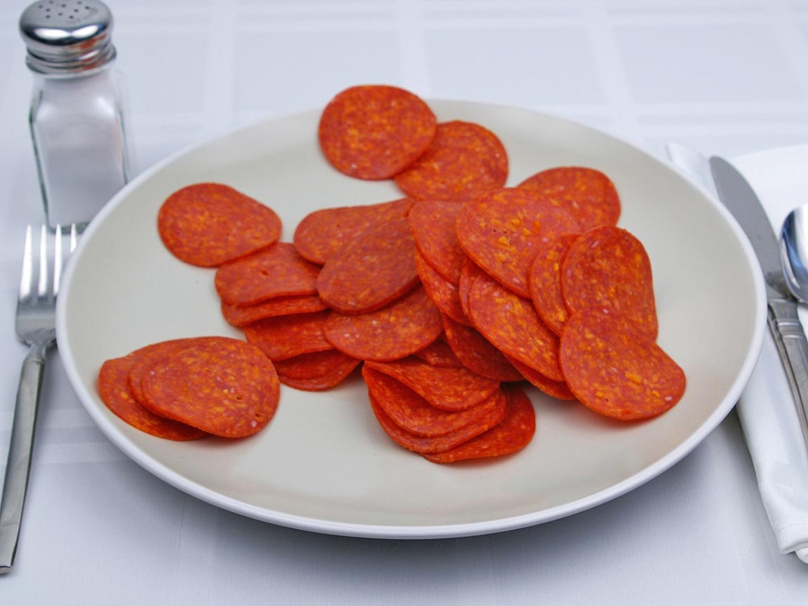 Calories in 60 slice(s) of Pepperoni - Sliced