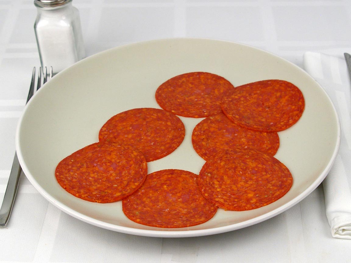 Calories in 7 piece(s) of Pepperoni Sliced - Large