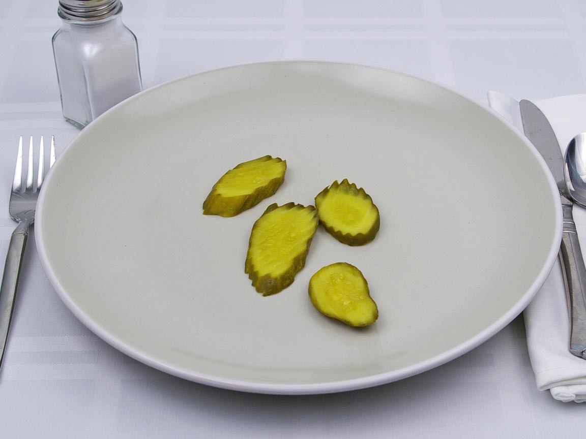 Calories in 4 chip(s) of Bread and Butter - Sweet - Pickles