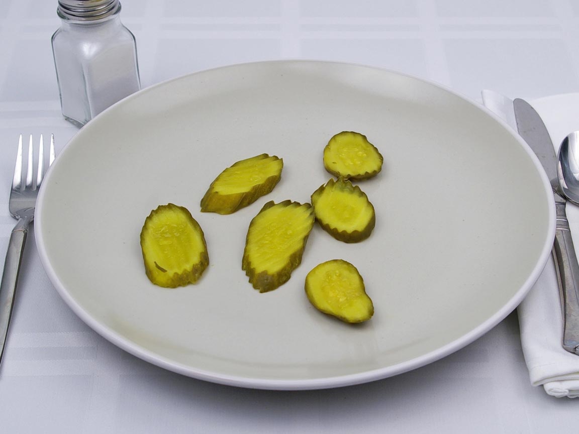 Calories in 6 chip(s) of Bread and Butter - Sweet - Pickles