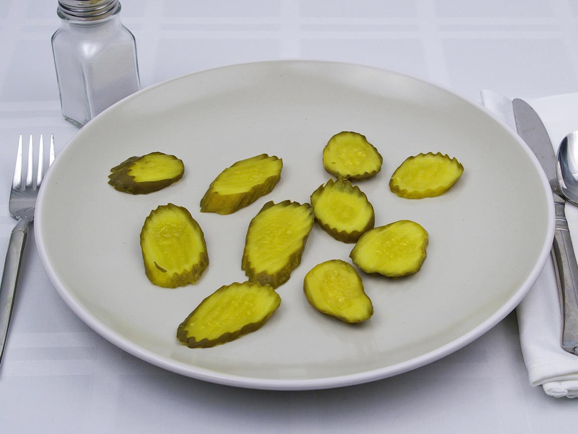 Calories in 10 chip(s) of Bread and Butter - Sweet - Pickles