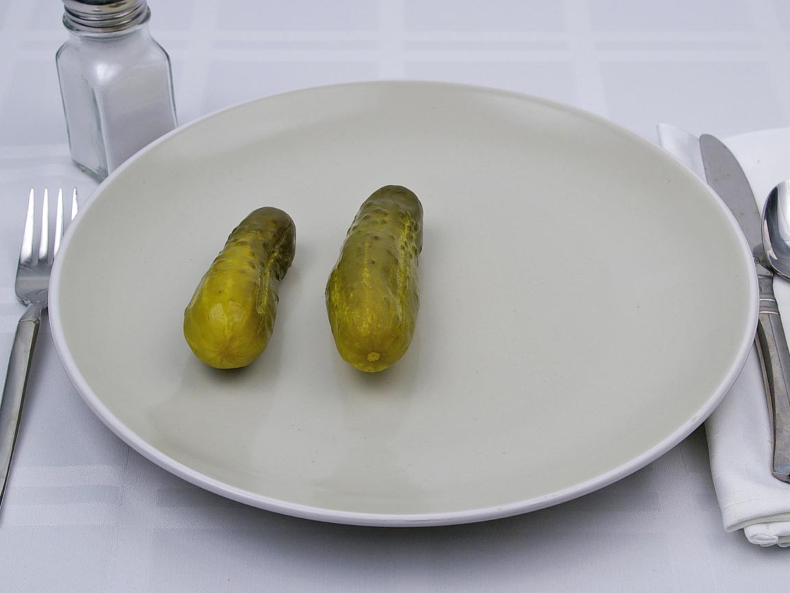 Calories in 2 pickle(s) of Dill Pickle - Whole