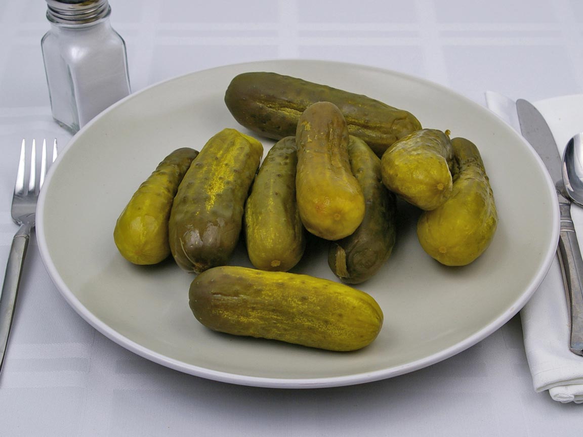 Calories in 9 pickle(s) of Dill Pickle - Whole