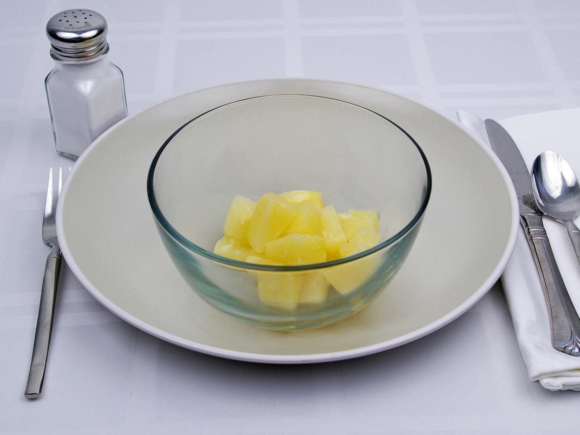 Calories in 1 cup(s) of Pineapple - Canned - Heavy Syrup