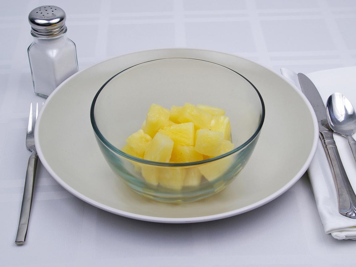 Calories in 1.75 cup(s) of Pineapple - Canned - in Juice