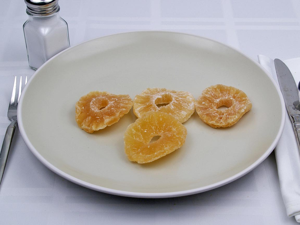 Calories in 4 piece(s) of Pineapple - Dried