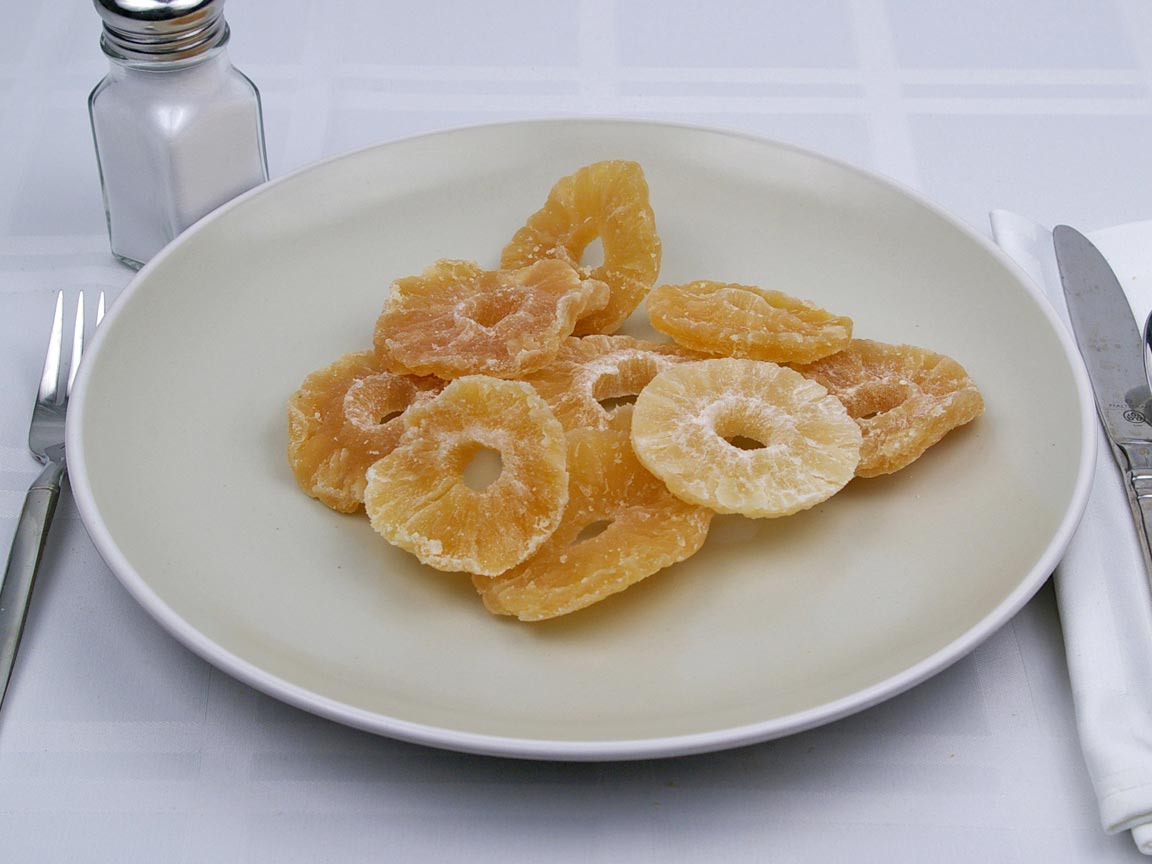 Calories in 9 piece(s) of Pineapple - Dried