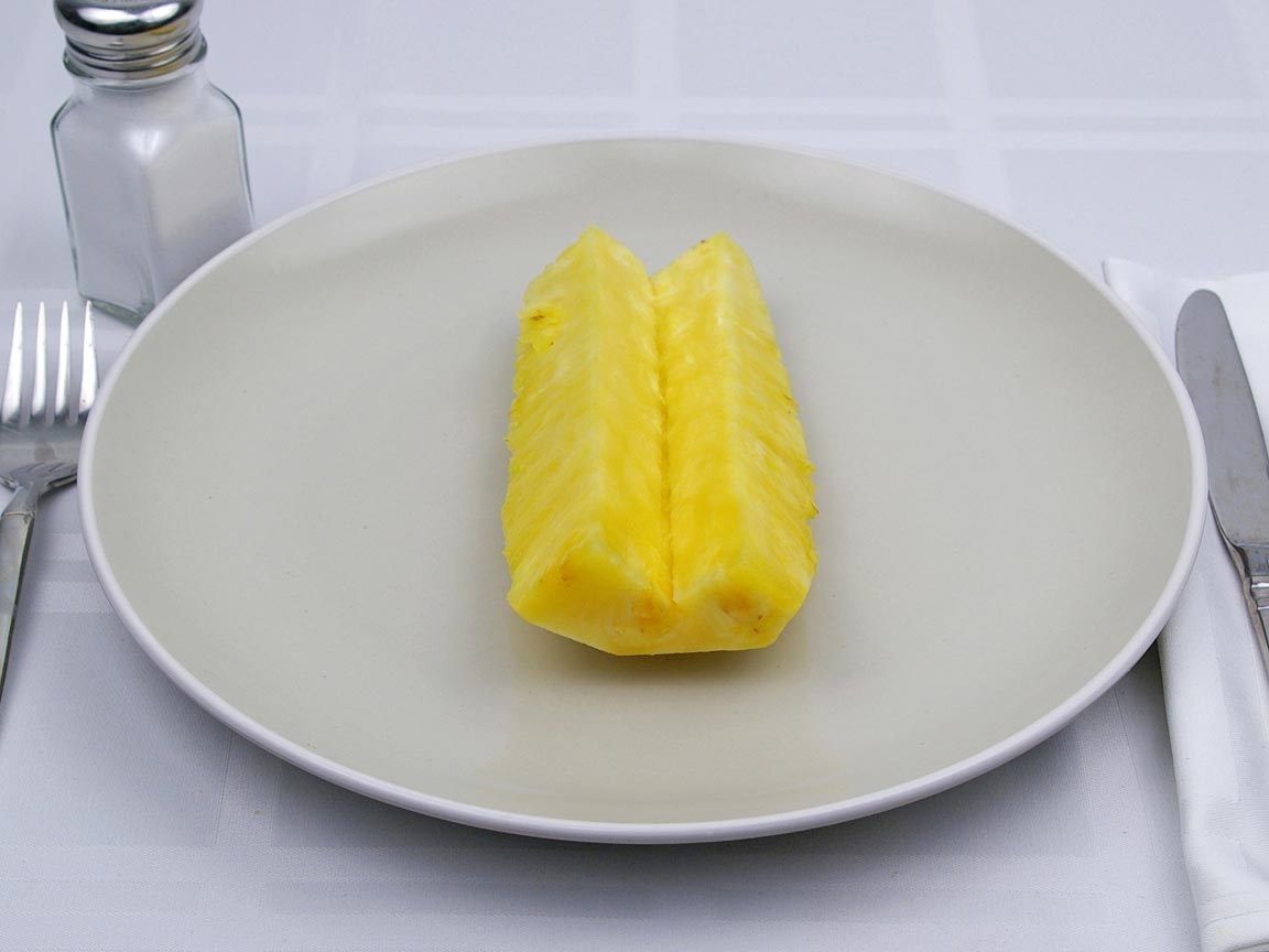 Calories in 0.25 fruit(s) of Pineapple - Fresh