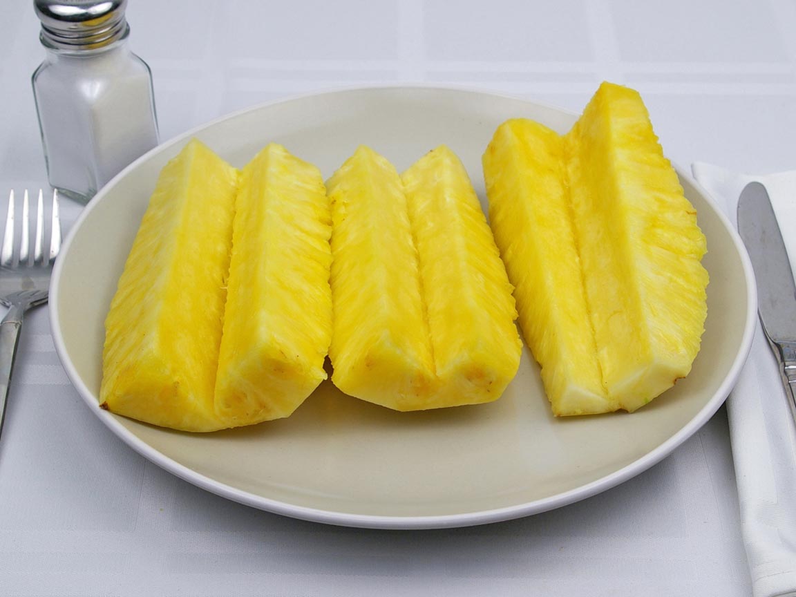 Calories in 0.75 fruit(s) of Pineapple - Fresh