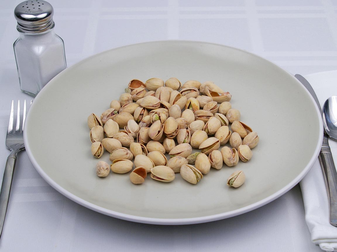 Calories in 0.78 cup(s) of Pistachio Nuts - Salted