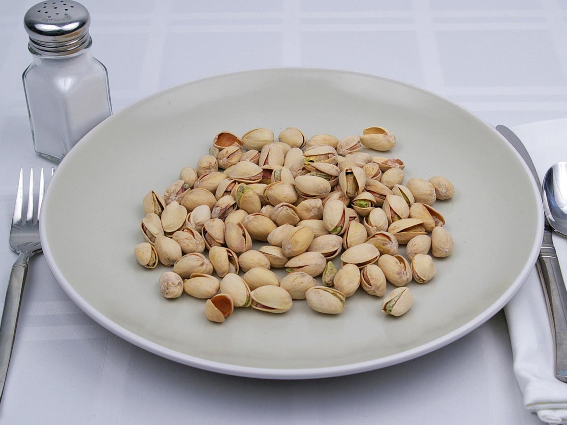 Calories in 1 cup(s) of Pistachio Nuts - Salted